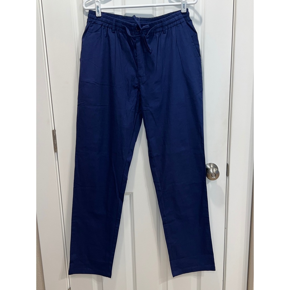 NWT Sailwind Mens 34 Navy Blue Cotton Blend Drawstring Waist Casual Pants